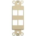 Doomsday Decorator Wallplate For Keystone Jacks And Modular Inserts Four Ports Ivory DO390769